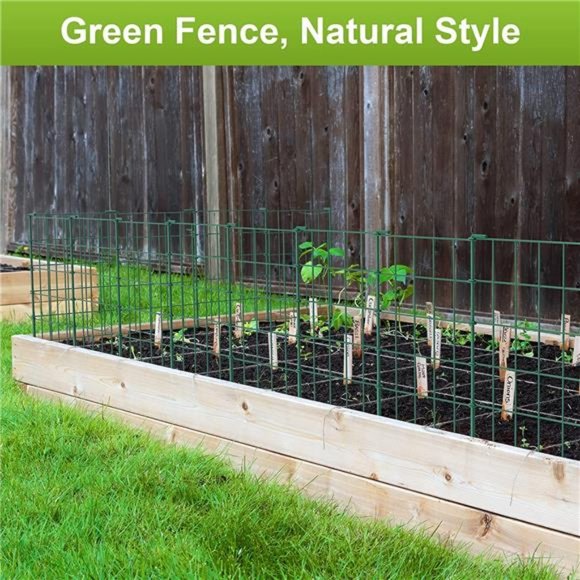 20ft Green Garden Fence for Dog Pet, Fencing Rustproof Metal Wire Panel Border - Picture 3 of 7